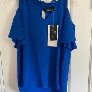 Vienna Couture Cold Soulder Blue Top